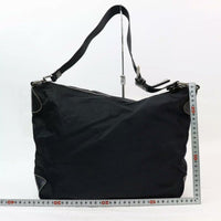 Prada Nylon Leather Hand Shoulder Tote-Bags-PRADA-black/silver-JustGorgeousStudio.com