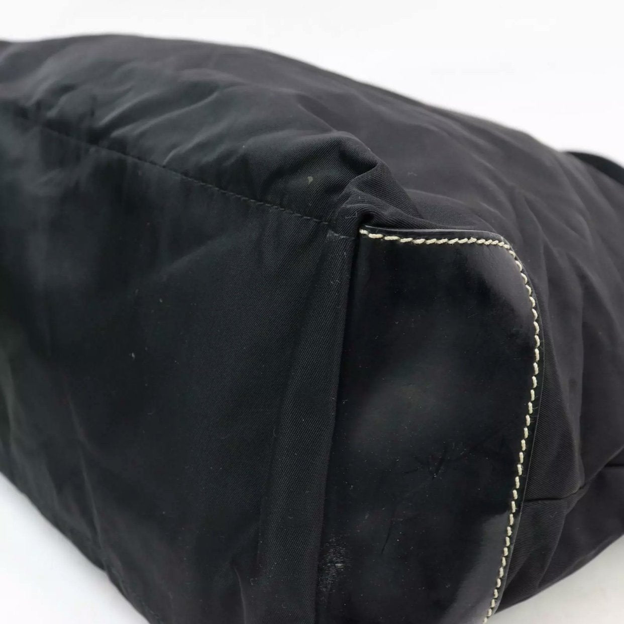 Prada Nylon Leather Hand Bag
