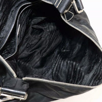 Prada Nylon Leather Hand Shoulder Tote-Bags-PRADA-black/silver-JustGorgeousStudio.com