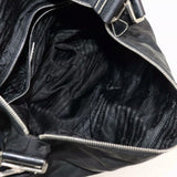Prada Nylon Leather Hand Shoulder Tote-Bags-PRADA-black/silver-JustGorgeousStudio.com