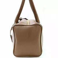 Prada Saffiano Boston Shoulder Bag-Bags-PRADA-Brown/gold-JustGorgeousStudio.com