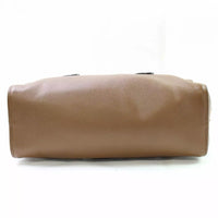 Prada Saffiano Boston Shoulder Bag-Bags-PRADA-Brown/gold-JustGorgeousStudio.com