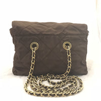 Prada Tessuto Shoulder Bag (brown)-Bags-PRADA-Brown/gold-JustGorgeousStudio.com