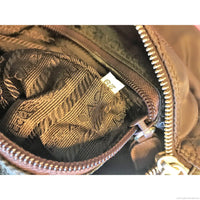 Prada Tessuto Shoulder Bag (brown)-Bags-PRADA-Brown/gold-JustGorgeousStudio.com
