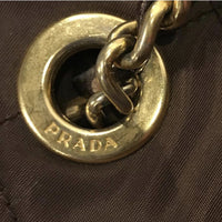 Prada Tessuto Shoulder Bag (brown)-Bags-PRADA-Brown/gold-JustGorgeousStudio.com