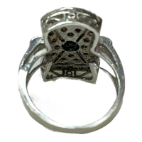 Antique Victorian Edwardian Style Blue Diamond Ring