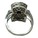 Antique Victorian Edwardian Style Blue Diamond Ring