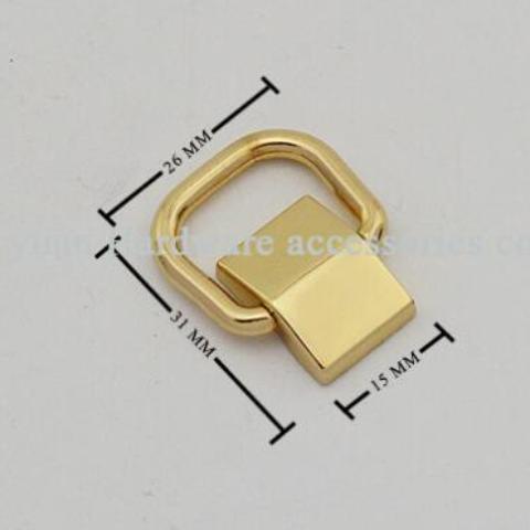 Replacement Handle Strap Hardware With D-Ring 4 Count-Parts & Projects-Just Gorgeous Studio-gold tone-JustGorgeousStudio.com
