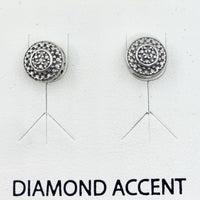 Round Diamond Accent Earrings-Jewelry, Watches, & Sunglasses-Just Gorgeous Studio-Silver-JustGorgeousStudio.com