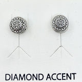 Round Diamond Accent Earrings-Jewelry, Watches, & Sunglasses-Just Gorgeous Studio-Silver-JustGorgeousStudio.com