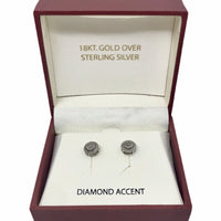 Round Diamond Accent Earrings-Jewelry, Watches, & Sunglasses-Just Gorgeous Studio-Silver-JustGorgeousStudio.com