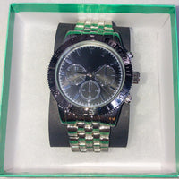 Silver Men's Chunky Bracelet Diver Style Watch-Jewelry, Watches, & Sunglasses-ArtWatch International Cooper Design Ltd.-Silver-JustGorgeousStudio.com