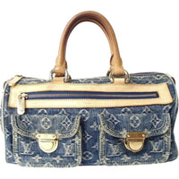 Speedy Neo Monogram Denim Limited Collector Edition-Bags-Louis Vuitton-Blue/Tan-JustGorgeousStudio.com