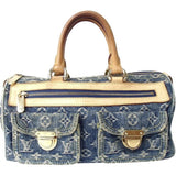 Speedy Neo Monogram Denim Limited Collector Edition-Bags-Louis Vuitton-Blue/Tan-JustGorgeousStudio.com