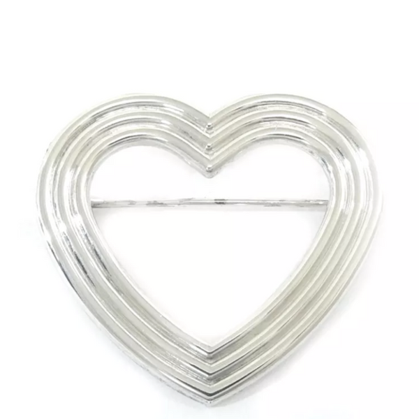 Tiffany & Co. Heart Brooch-Jewelry, Watches, & Sunglasses-Tiffany & Co.-silver-JustGorgeousStudio.com