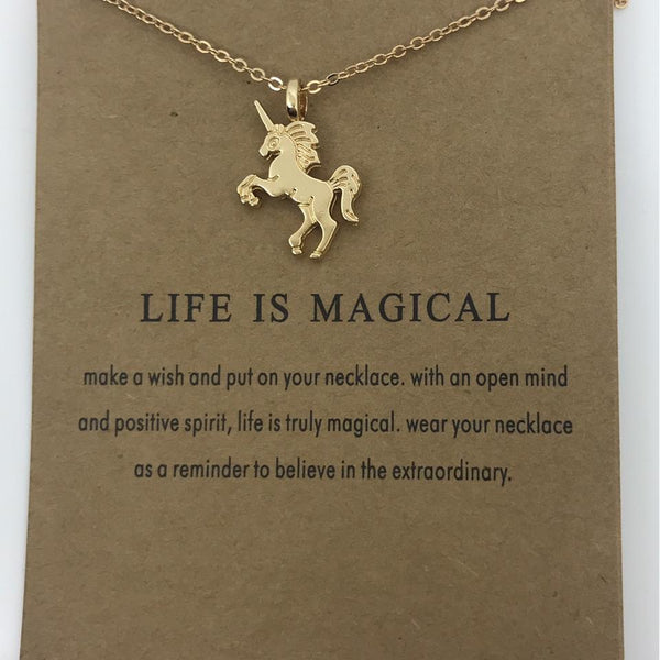 Unicorn Pendant Necklace-Jewelry, Watches, & Sunglasses-Just Gorgeous Studio-Rose Gold-JustGorgeousStudio.com