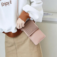 Vegan Mini Phone Case Purse-Bags-Just Gorgeous Studio-Pink-JustGorgeousStudio.com