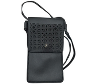 Vegan Mini Phone Case Purse-Bags-Just Gorgeous Studio-Black-JustGorgeousStudio.com