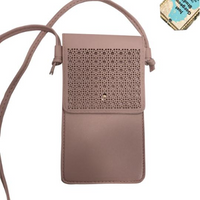 Vegan Mini Phone Case Purse-Bags-Just Gorgeous Studio-Pink-JustGorgeousStudio.com
