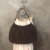 Vera Bradley Quilted Hobo Purse-Bags-Vera Bradley-Brown-JustGorgeousStudio.com