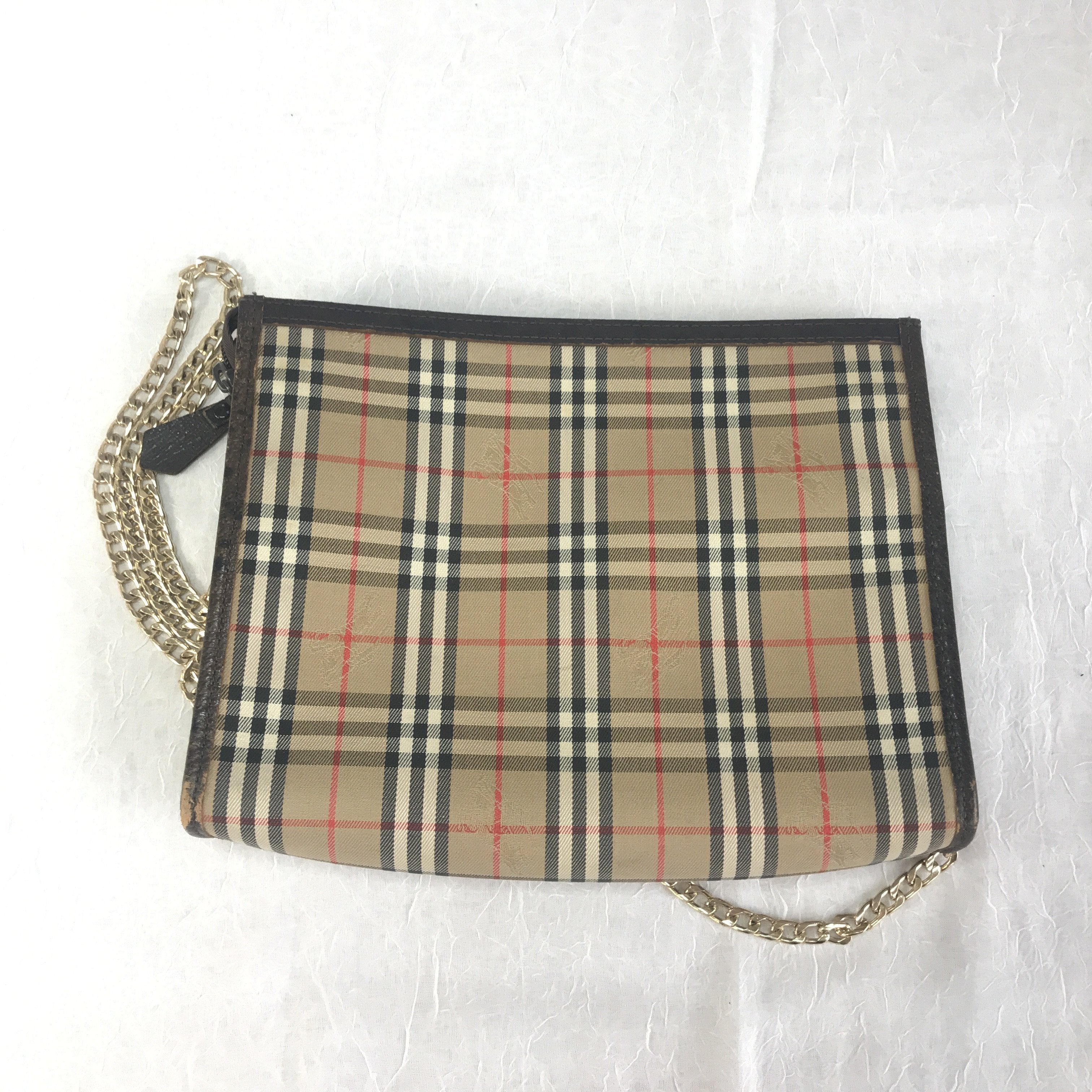 Burberry Pouch to Crossbody Bag Pouch Makeup Case Purse Pocketbook Red New