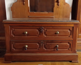 Walnut Eastlake Dresser with Marble Top and Mirror-Art & Antiques-Just Gorgeous Studio-Brown-JustGorgeousStudio.com