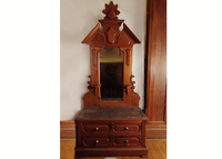 Walnut Eastlake Dresser with Marble Top and Mirror-Art & Antiques-Just Gorgeous Studio-Brown-JustGorgeousStudio.com