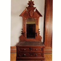 Walnut Eastlake Dresser with Marble Top and Mirror-Art & Antiques-Just Gorgeous Studio-Brown-JustGorgeousStudio.com