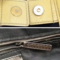YSL Yves Saint Laurent YSL Cabas Rive Gauche Tote-Bags-Yves Saint Laurent-yellow/white-JustGorgeousStudio.com