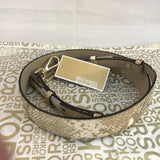 Michael Kors Metallic Leather Shoulder Strap-Straps-Michael Kors-Oyster (Missing Retail Tag)-JustGorgeousStudio.com