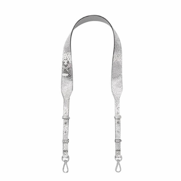 Michael Kors Metallic Leather Shoulder Strap-Straps-Michael Kors-Pewter/Aluminum-JustGorgeousStudio.com